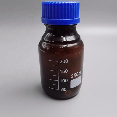 Reagent bottle with blue screw cap cordial